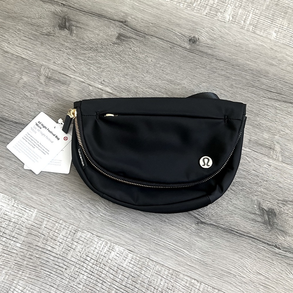 Lululemon - All Night Festival Bag Micro 2L - Black/Gold - like NEW!